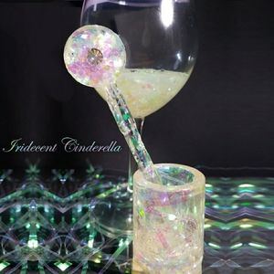 Iridescent Cinderella wine/shot glass & decor set